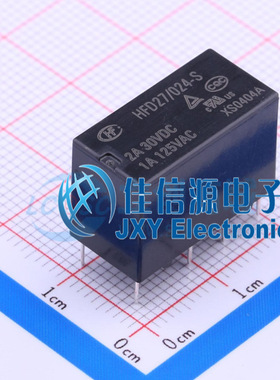 功率继电器 HFD27/024-S HF(宏发) 电压24V DIP,10.2x20.2mm 全新