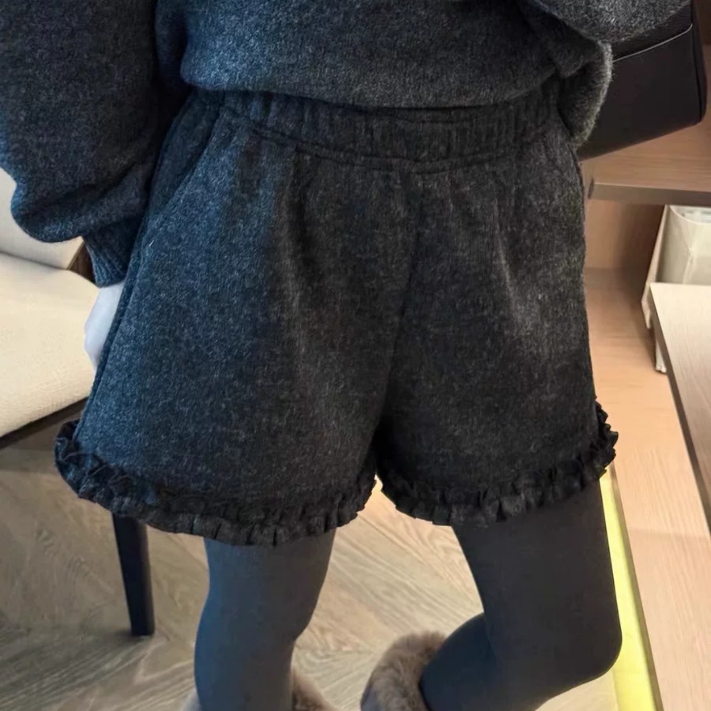 微胖mm大码甜美木耳边短裤女秋冬韩版时尚松紧腰显瘦宽松毛绒靴裤,女装/女士精品,大码裤装,淘宝优惠券,粉丝福利购,淘宝优惠卷