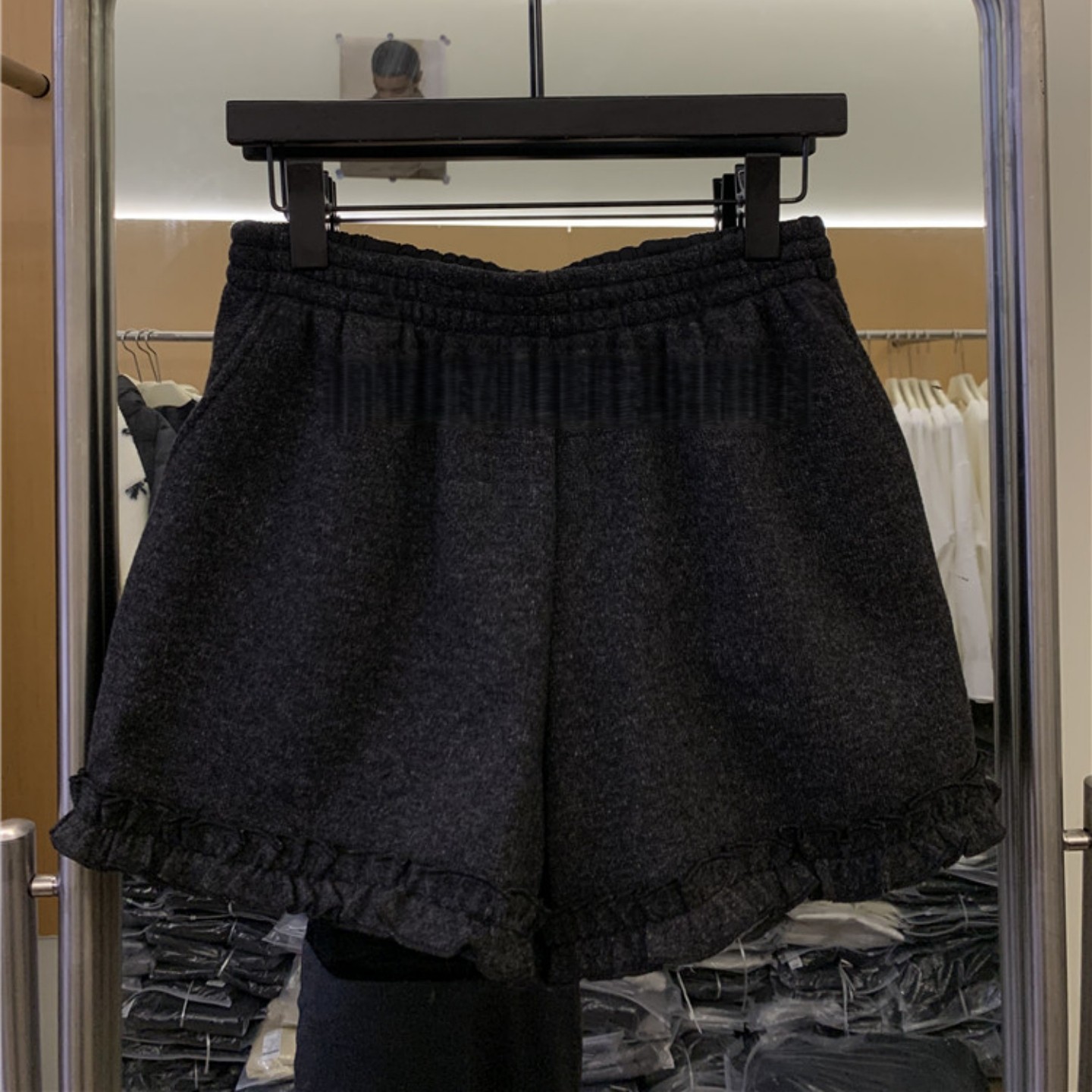 花边短裤女2025冬季新款小个子超好看高腰a字休闲阔腿裤显瘦热裤,女装/女士精品,大码裤装,淘宝优惠券,粉丝福利购,淘宝优惠卷