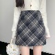 秋冬韩系毛呢半身裙女2025高腰a字显瘦修身 包臀裙复古格子短裙子