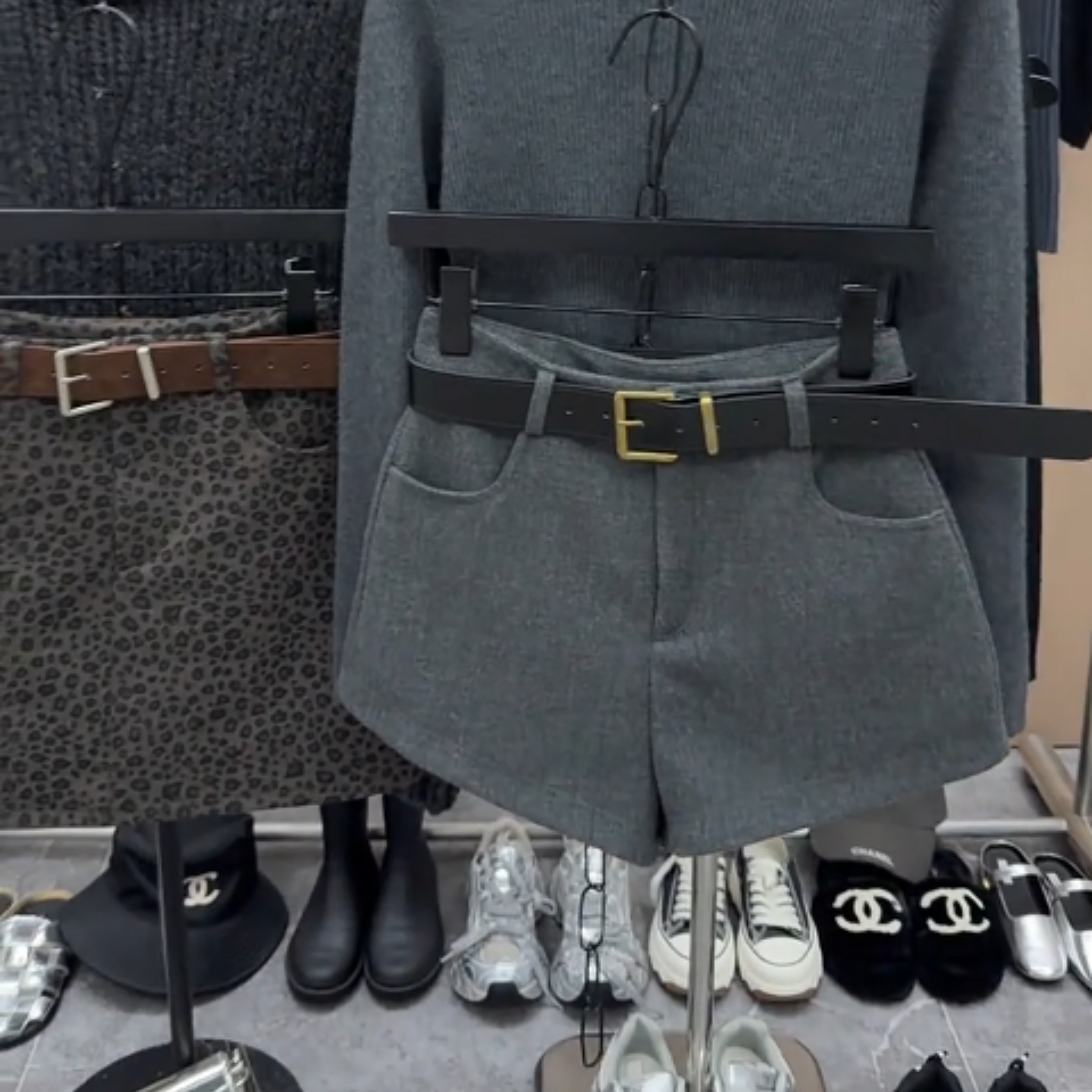 大码加厚毛呢短裤女秋冬季2025年新款韩版休闲显瘦胖mm高腰阔腿裤