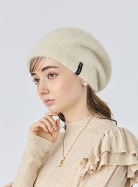 现货 override安哥拉兔毛贝雷帽chapeaudo多种戴法234060203