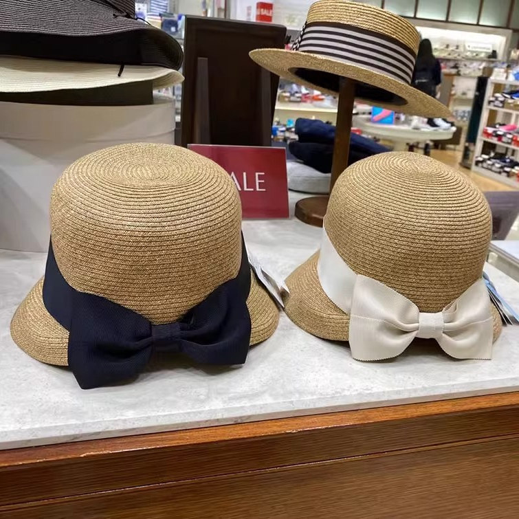 国内现货Maxim Kobe后置蝴蝶结防晒草帽UV紫外线新款M3823