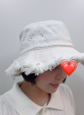 CA4LA*COH00047黑色可水洗牛仔帽毛边防晒帽TAM02635