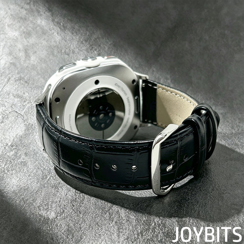 鳄鱼纹真牛皮classic表带适用三星手表Watch8/7不锈钢蝴蝶扣Ultra
