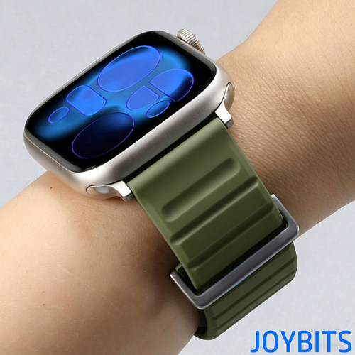 磁吸S11硅胶Ultra3表带适用iWatch苹果手表金属不锈钢运动46/49mm