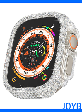 镶满钻Ultra保护壳膜一体适用iWatch苹果手表S10防摔半46全包49mm
