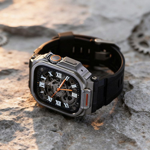 金属Ultra3/2一体改装保护壳适用iWatch苹果手表运动硅胶表带49mm