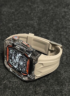 透明Ultra改装S11一体保护壳适用iWatch苹果手表带运动46硅胶49mm