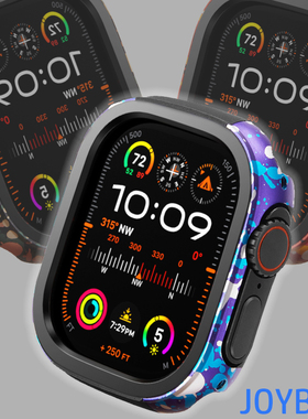 迷彩铝合金属Ultra2保护壳适用iWatch苹果手表S10防摔一体46/49mm