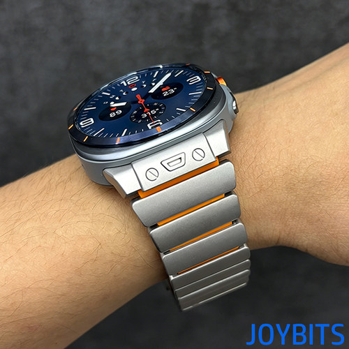 适用Galaxy三星手表带Watch87钛合金属磁吸不锈钢Ultra蝴蝶扣硅胶