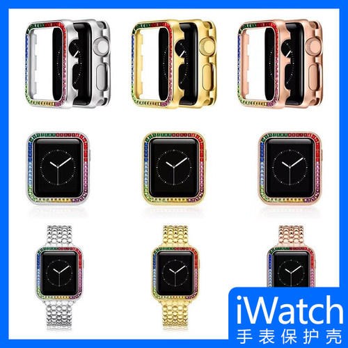 金属满钻保护壳适用苹果手表Apple iWatch11铝合金全包一体边框套