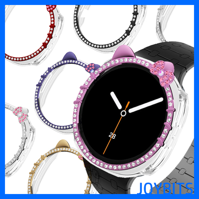 镶闪钻可爱保护壳适用三星手表Galaxy watch8防摔套KT猫框40/44mm