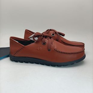 欢腾过季鞋春秋款休闲皮鞋牛皮透气耐磨工作低帮鞋舒适系带男单鞋