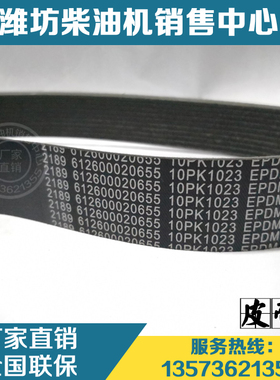 潍柴动力WP10发动机柴油机原厂件10PK1023皮带612600020655多楔带