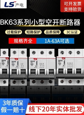 LS产电BKN空气开关1p家用C空开2p3p4p小型断路器总电闸16a32a63a