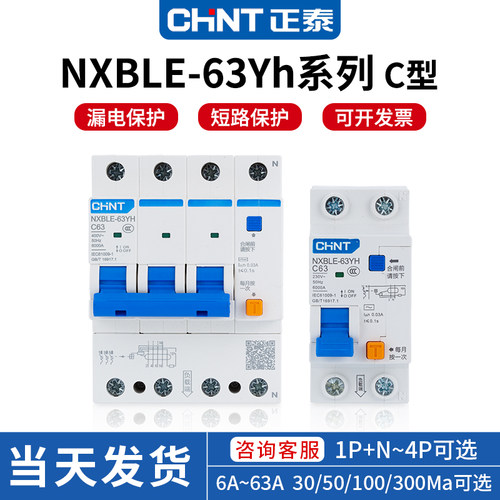 小体积漏电断路器正泰NXBLE-63YH