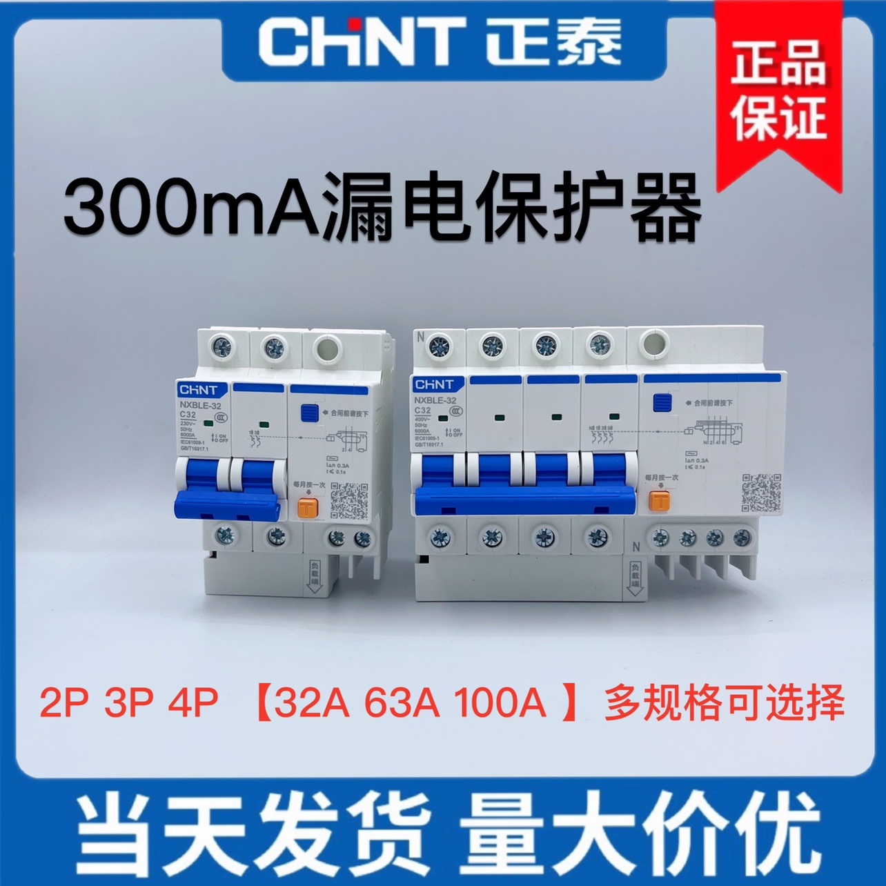 小型漏电保护器NXBLE正泰300mA