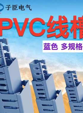 pvc阻燃工业走线槽卡线槽蓝色