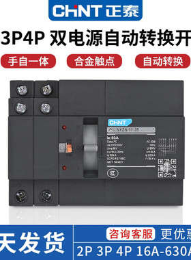 正泰NXZN两相二相三相2P3P4P双电源自动转换开关断路器63A80A100A