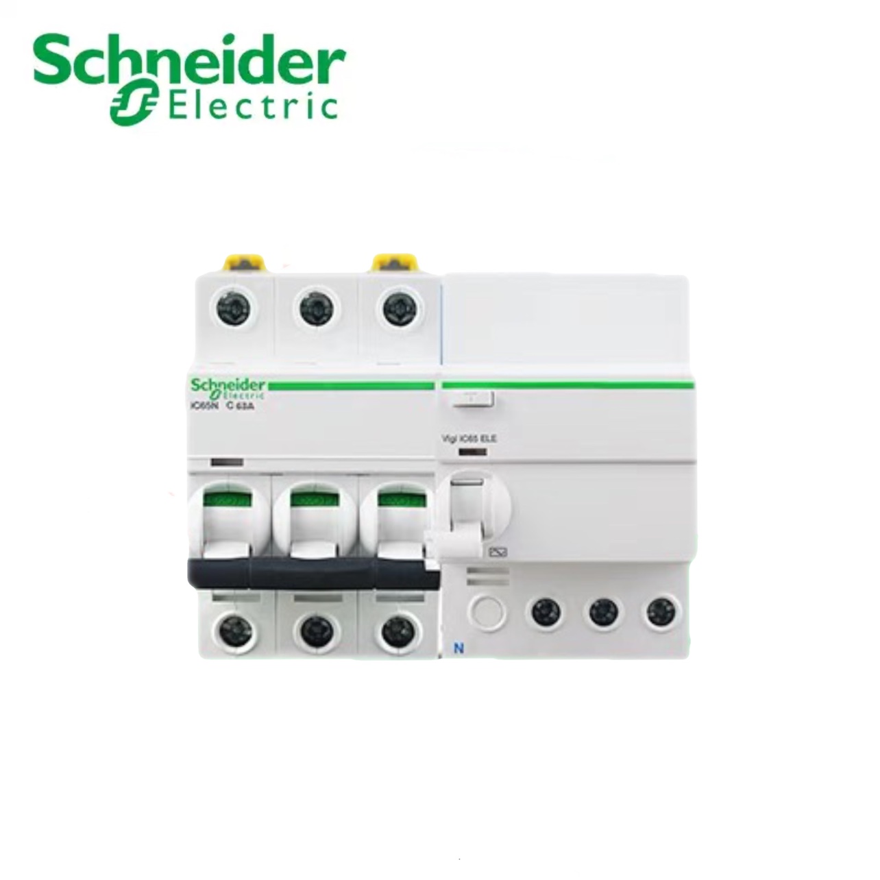 施耐德小型漏电断路器IC65N三相三线3P漏保63A空气开关保护器VIGI