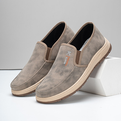 老北京布鞋男春秋新款透气帆布鞋男软底防滑休闲布鞋爸爸鞋开车鞋