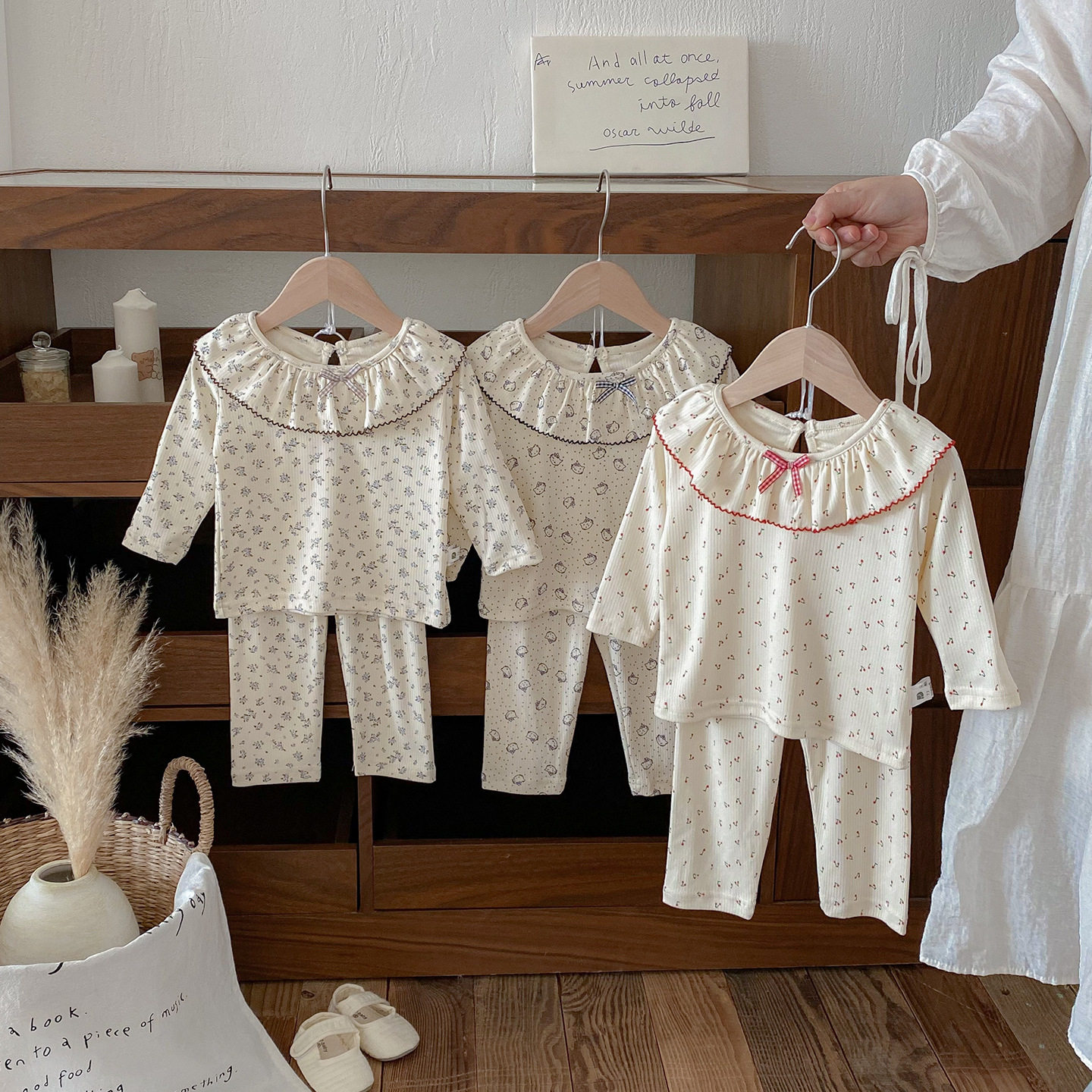 韩版居家服女宝宝分体两件套装秋季洋气小童上衣裤子睡衣婴儿衣服