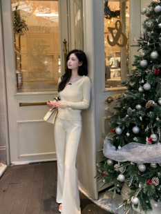 毛衣打底衫 慵懒松弛感花边蕾丝拼接针织衫 新款 韩系高级感2025秋季