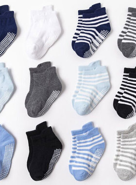 6双装亚马逊wish虾皮防滑儿童透气袜子春夏秋男女宝宝纯棉袜0-5岁