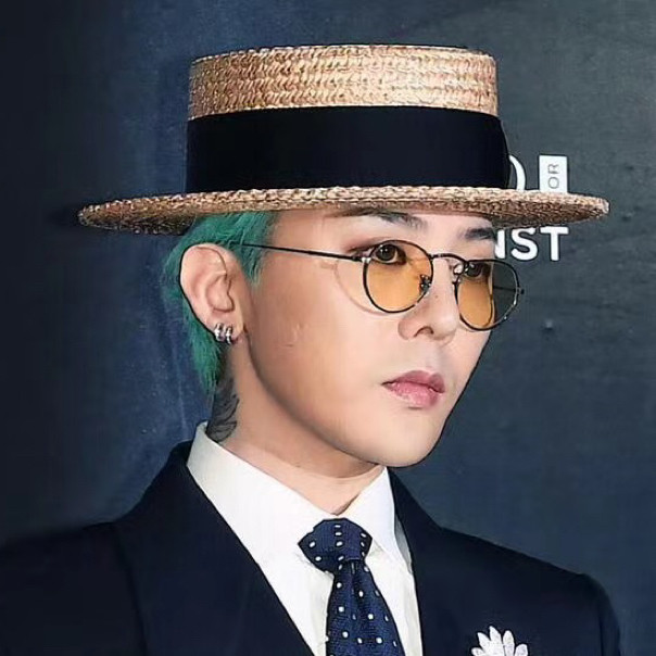 权志龙同款复古金属大框眼镜文艺原宿圆形框架镜 潮流太阳镜黄色