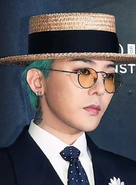 权志龙同款复古金属大框太阳镜