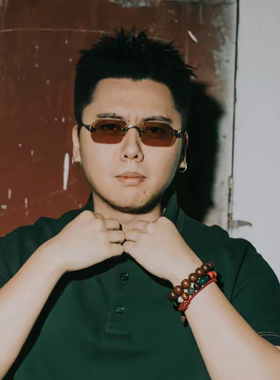 嘻哈说唱揽佬揽小同款太阳镜方形无框网红眼镜街拍男小众欧美复古