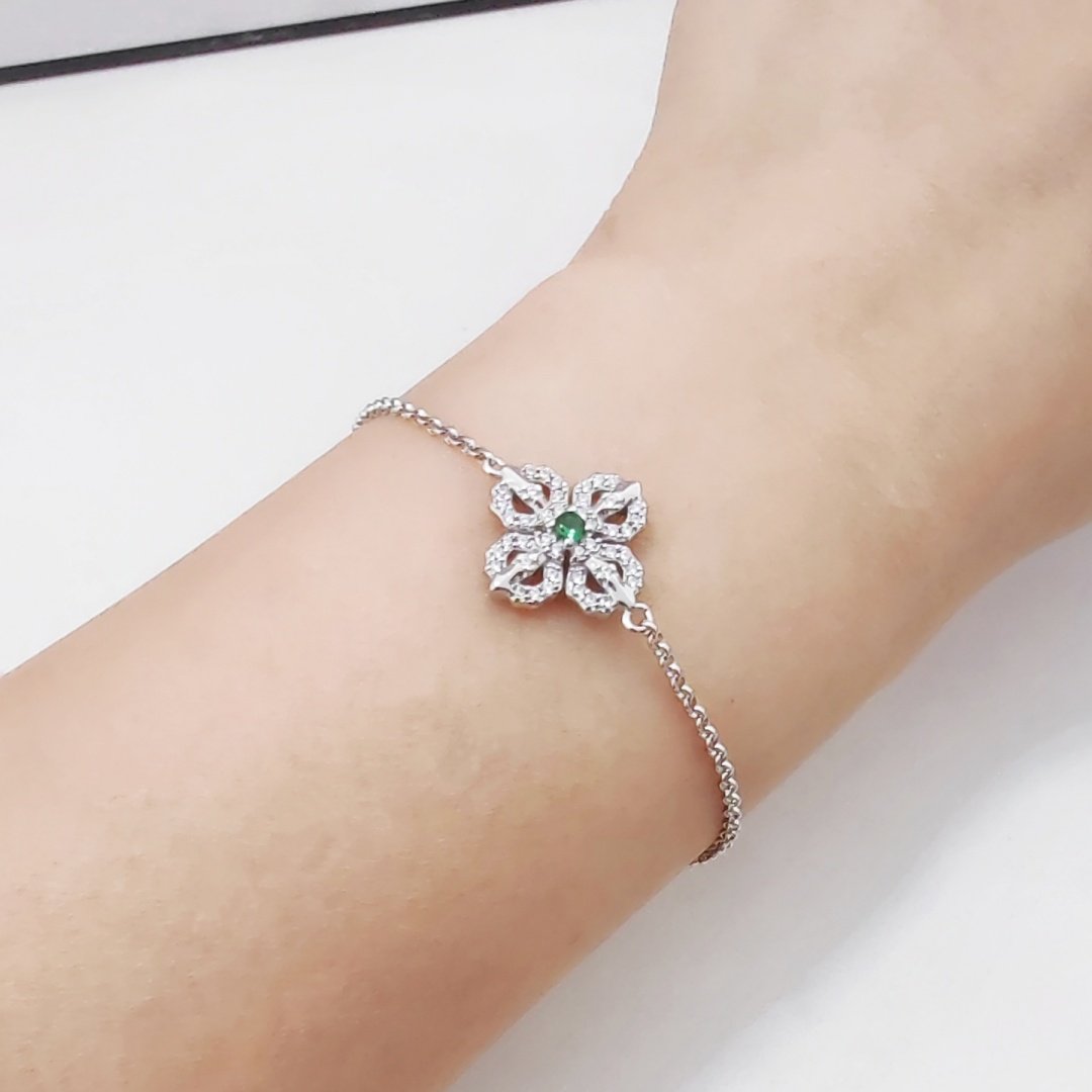 纯银老钱风十字金刚杵双面戴手链