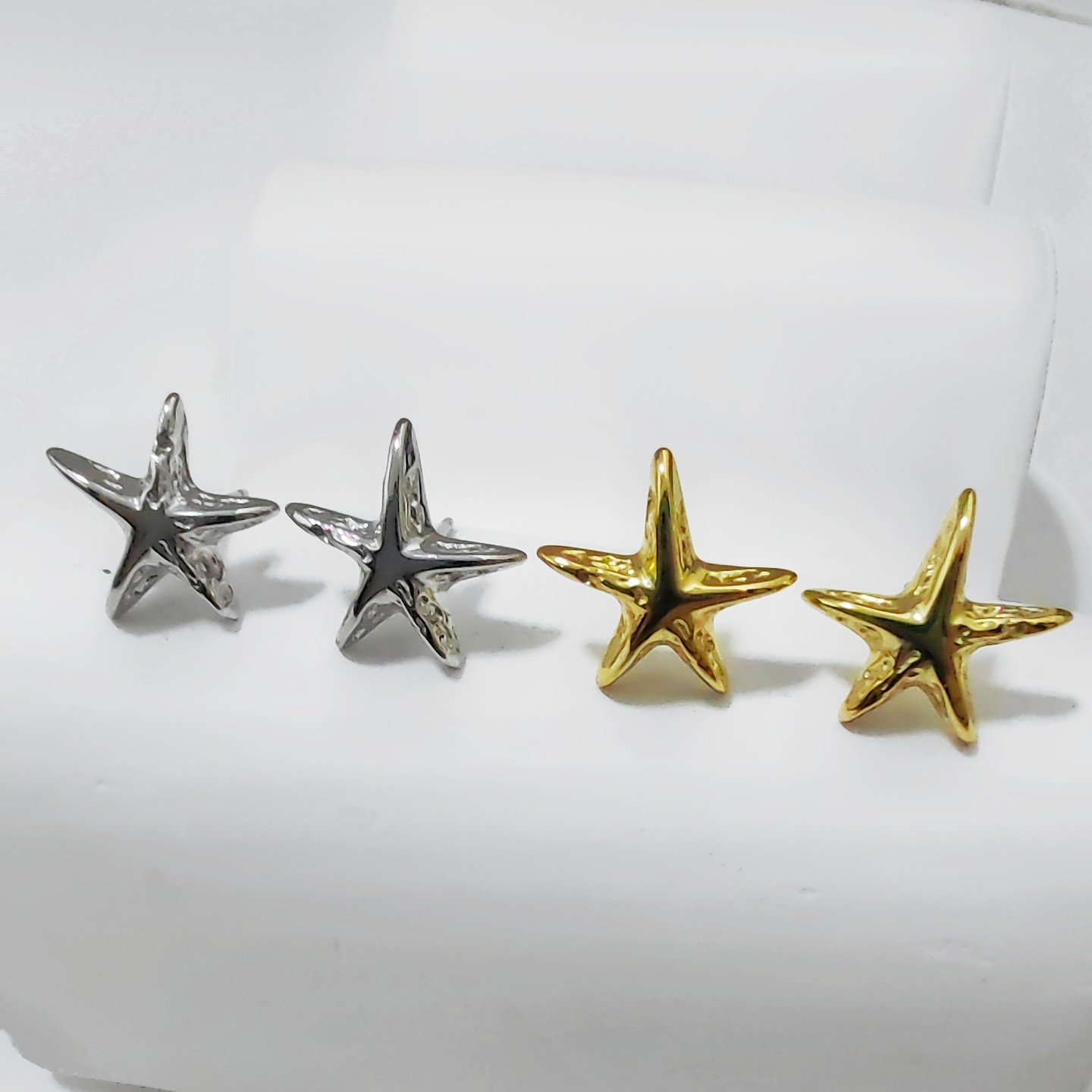 韩版S925银镀18K金气质百搭五角星星质感时尚上班族养耳洞女耳钉