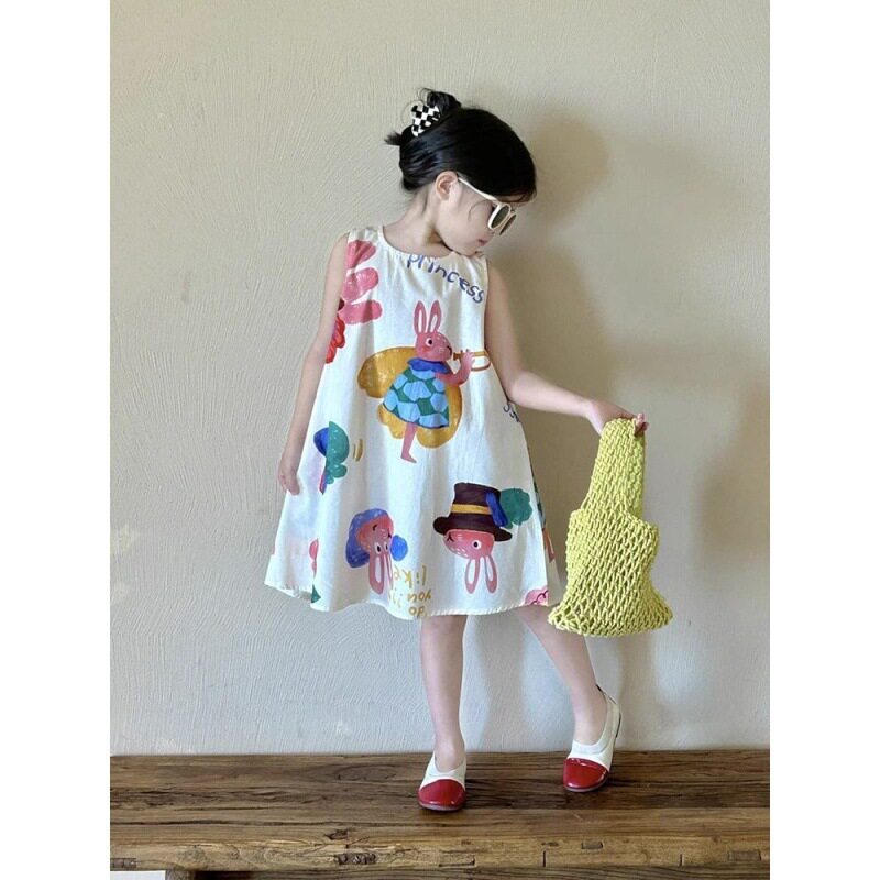 女童夏装连衣裙2026新款儿童吊带背心裙薄款棉布裙子女宝宝公主裙