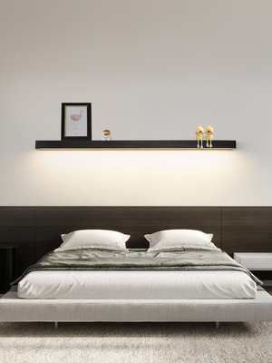 单行长壁灯现代极简床头灯卧室床头沙发旁边的主卧室客厅电视背景