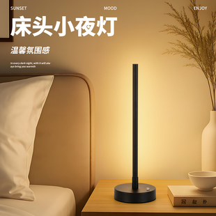 充电床头灯台灯小夜灯无极调光客厅卧室极简氛围护眼灯阅读灯
