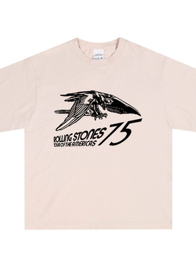 The Rolling Stones滚石乐队短袖美式复古潮上衣嘻哈朋克摇滚T恤