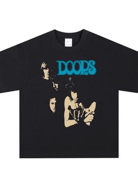 The Doors T恤 大门乐队吉姆莫里森迷幻摇滚纯棉黑色短袖 T-Shirt