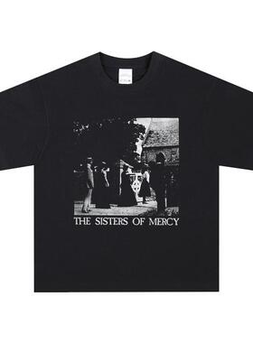 the sister of mercy 金属纯棉宽松做旧短袖新款重磅美式圆领T恤