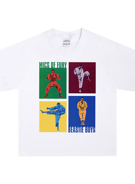 Beastie Boys Mics of Fury 说唱 宽松美式小圆领短袖T恤新款纯棉