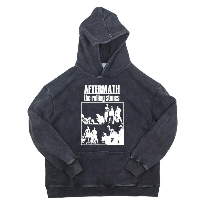 复古做旧摇滚卫衣水洗帽衫