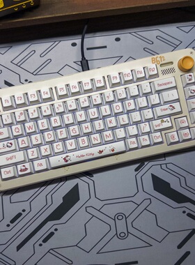 KT猫主题可爱原厂高度PBT机械键盘键帽65/75/87/98/100/104猫键帽