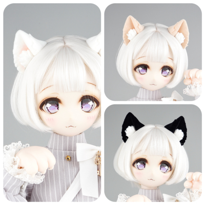 【现货】bjd 植绒猫耳 3分4分配件 mdd熊妹dfh兔豆豆猫可可等