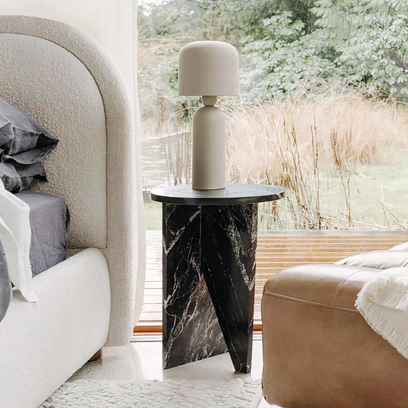 轻奢沙发角几边几圆形天然大理石边桌极简约客厅阳台小茶几床头桌
