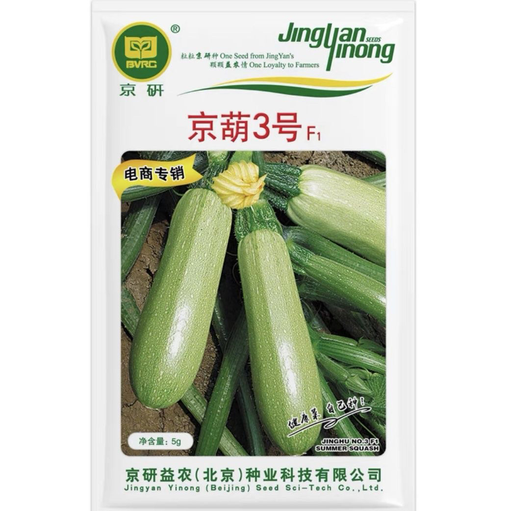 京葫3号西葫芦种子早熟早春大棚露地北京农科院京研蔬菜籽孑5g