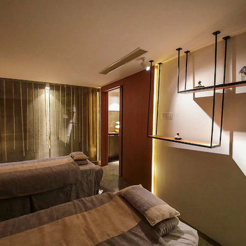 素食餐厅养生馆瑜伽店展示装修健身房简约装修店铺设计，装潢工程