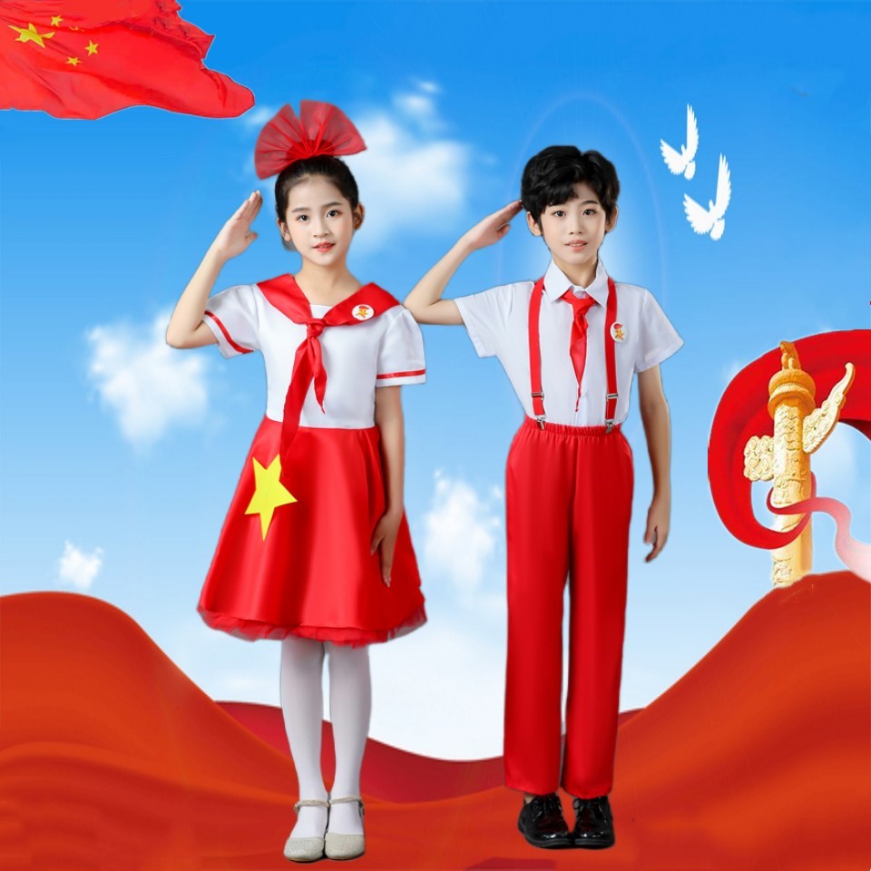 儿童演出服少先队员合唱服红领巾舞蹈中小学生中国梦诗歌朗诵表演