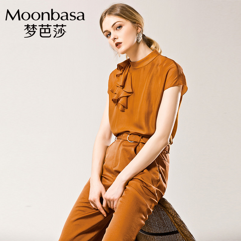 Moonbasa/梦芭莎女装夏女人味气质洋气配裙子的小衫百搭t恤上衣