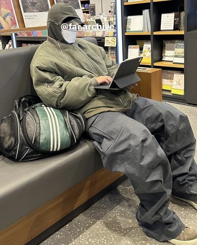 Fararchive鼬鼠皮拉链结构棉服